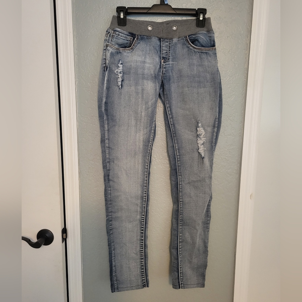 Royal Blue Distressed Jegging Legging Jeans Pants